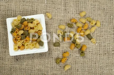 Multicolored pasta Stock Photos