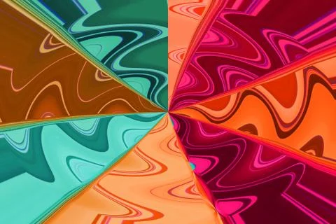 Multicolored pastel rays with different waves, abstract wallpaper Stock Illustration