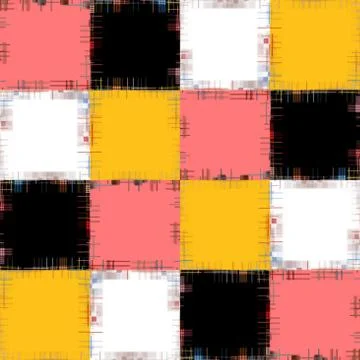 Multicolored patch pattern collage in a chessboard order.Abstract background. Stock Illustration