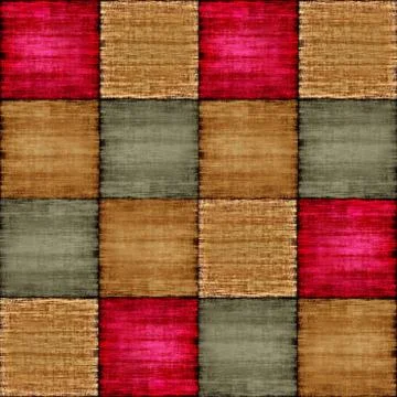 Multicolored patch texture collage in a chessboard order. Stock Photos