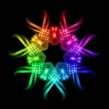 Multicolored pattern on the black background Stock Illustration