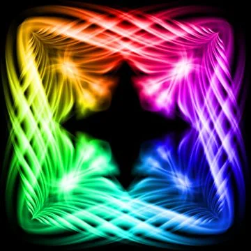 Multicolored pattern on the black background Illustrazione stock