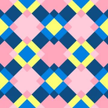 Multicolored pattern of diamonds, checkered ornament of squares Stock Illustration