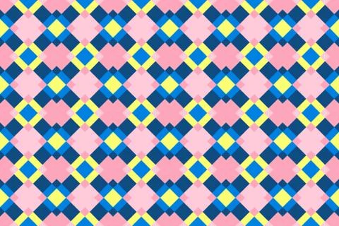 Multicolored pattern of diamonds, checkered ornament of squares Stock Illustration