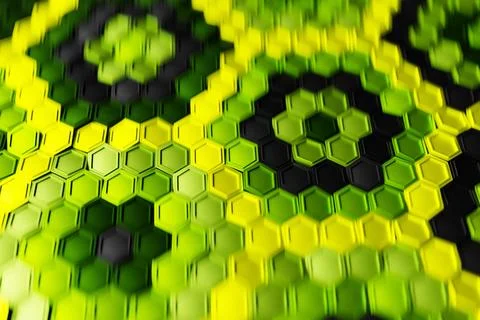 Multicolored pattern, hexagon pattern. 3D visualization Stock Illustration