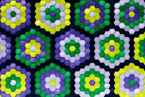 Multicolored pattern, hexagon pattern. 3D visualization Stock Photos