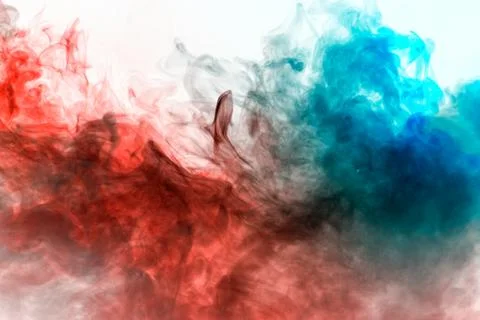 Multicolored pattern of the smoke of the green, blue and red colors of the my Stock Photos