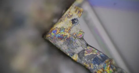 Multicolored Patterns on Crystals Grown from Solution in Polarized Light, Stock Footage 322604129