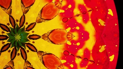 Multicolored patterns in a rotating kaleidoscope Stock Footage 132296794