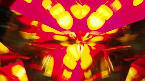 Multicolored patterns in a rotating kaleidoscope Stock Footage 132296920