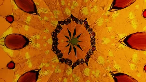 Multicolored patterns in a rotating kaleidoscope Stock Footage 132353966