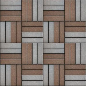 Multicolored Pavement of Rectangles Laid Out on Four Pieces Stock Illustration