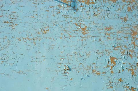 Multicolored peeling blue wall texture and background. Surface with scratches Stock Photos