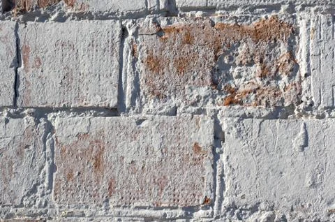 Multicolored peeling wall texture and background. Painted brickwork. Foto stock