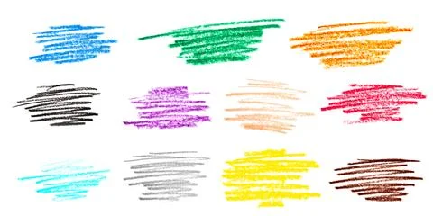 Multicolored pencil hatching pencil hatching on a white background. Stock Illustration