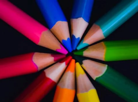 Multicolored pencil 스톡 사진
