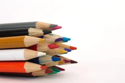 Multicolored Pencil Tips Stock Photos
