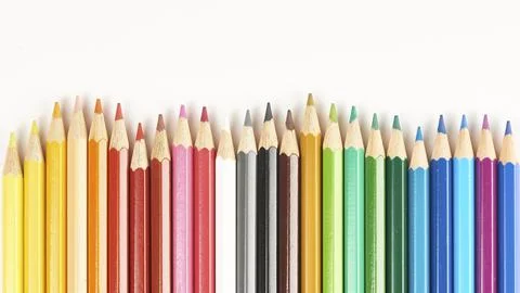 Multicolored pencils background Stock Photos