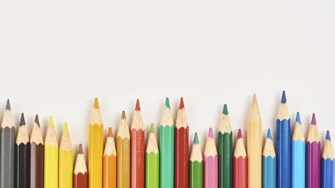 Multicolored pencils background Stock Photos