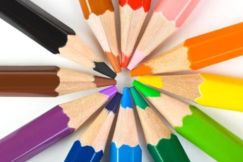 Multicolored pencils Stock Photos