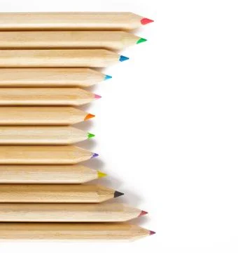 Multicolored pencils Stock Photos