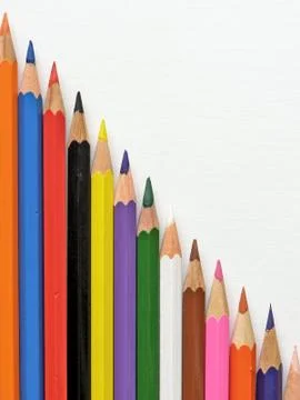 Multicolored Pencils Stock Photos