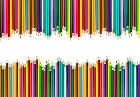Multicolored pencils Stock Photos