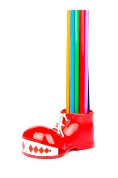 Multicolored pencils in a stand Stock Photos