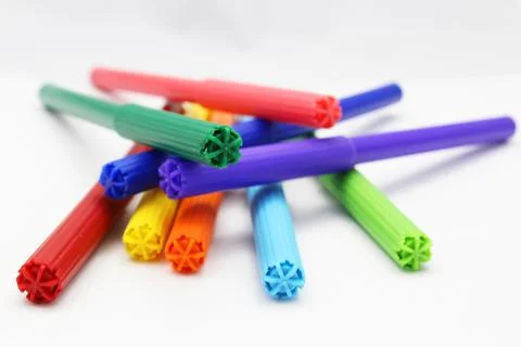Multicolored pens Stock Photos