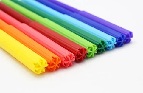Multicolored pens Stock Photos