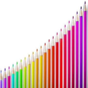 Multicolored pensils isolated. plus EPS10 Stock Illustration