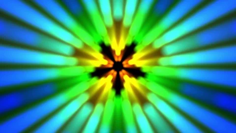 Multicolored Pentagram Blur Rays Flower Pulsing Mandala Motion Background Loop Stock Footage 70988422