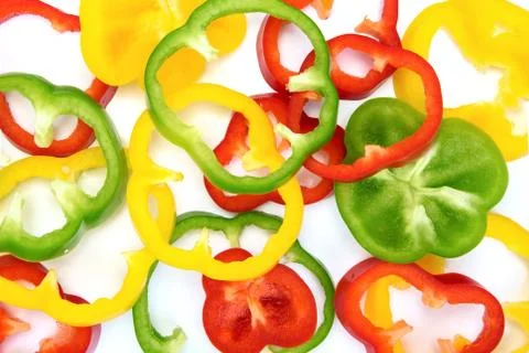Multicolored peppers background Stock Photos
