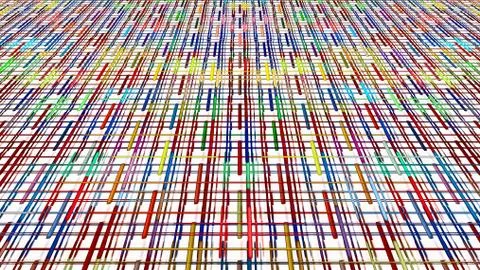 Multicolored perspective striped pattern as abstract background. Stock Illustration
