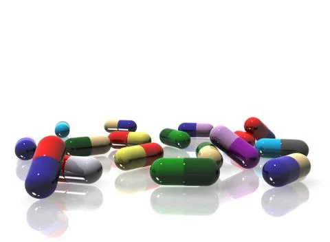 Multicolored pills Stock Illustration