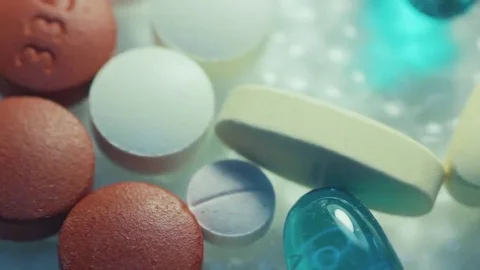 Multicolored Pills Pan Over Stockbeeldmateriaal 69219969