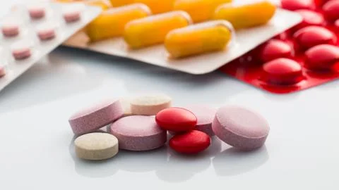 Multicolored Pills Stock Photos