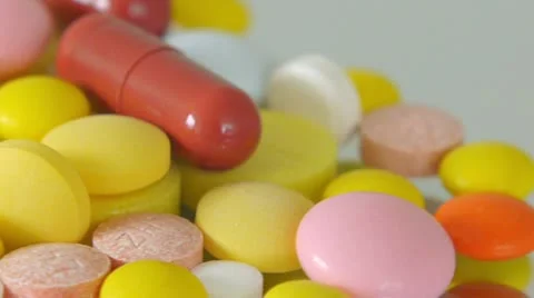 Multicolored pills rotate Stock Footage 21736441
