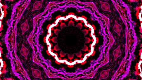 Multicolored pink red kaleidoscope sequence hyptotic patterns loop Stock Footage 156487906
