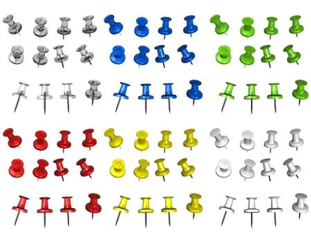 Multicolored pins Stock Illustration