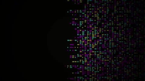 Multicolored pixels on black background. Stock Footage 335113488
