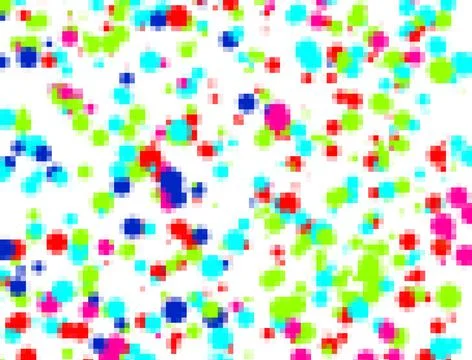 Multicolored pixels on a white background. 3D rendering Stock Illustration