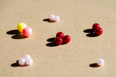 Multicolored plastic balls that represent a concept related to friendship or Stock Photos