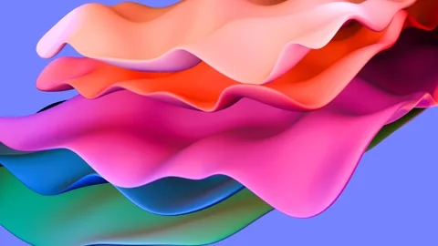 Multicolored plastic layers with wavy effect Stock Footage 281868384