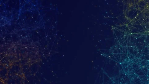 Multicolored Plexus Grid Structure in Digital Space Stock Footage 314360776