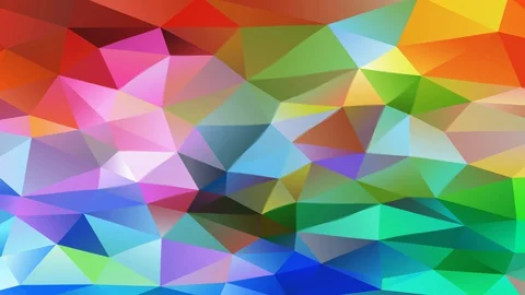 Multicolored Polygon Patchwork With Small 3D Triangles Creating A Bright Video stock 128488882