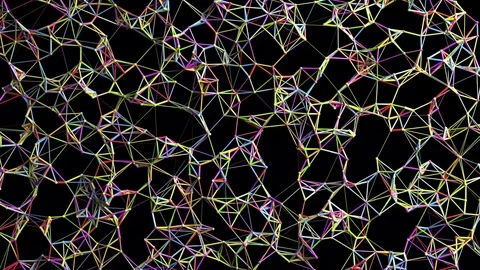 Multicolored Polygonal Network Video stock 81179187