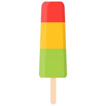 Multicolored popsicles on a stick isolated Stock Illustration
