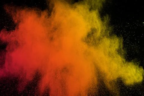 Multicolored powder explosion Stock Photos