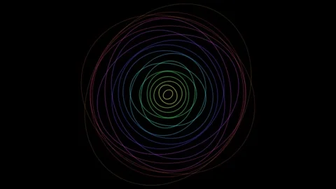 Multicolored Prismatic Rings Animation Stock Footage 340364693